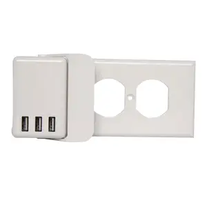 Shanghai Linsky 3 USB ports 5V DC 3.4A stand duplex receptacle Wall Plate USB Charger