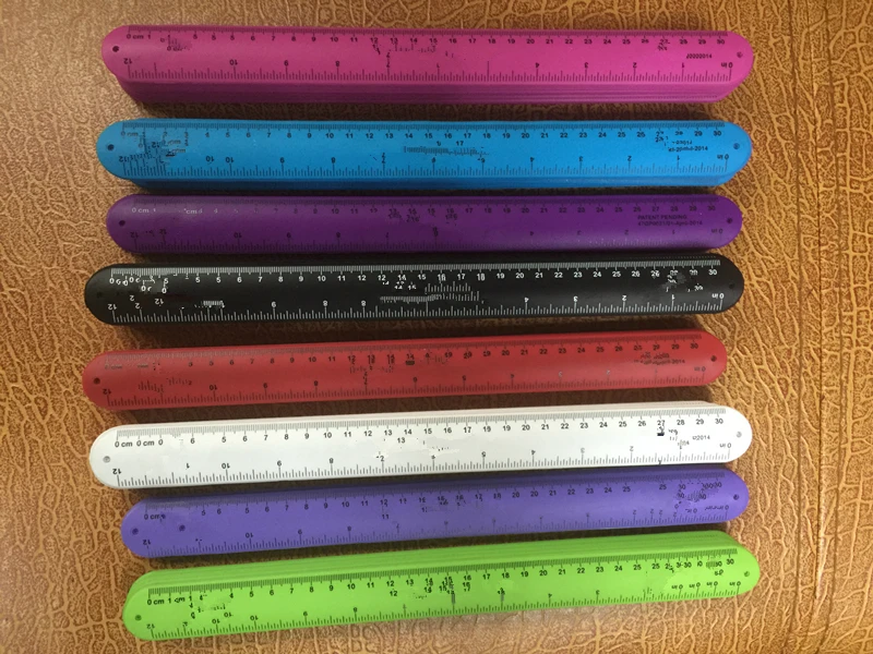 Ruler Slap Bracelets For Kids,Girls Boys Silicone Wrist Ruler Snap On