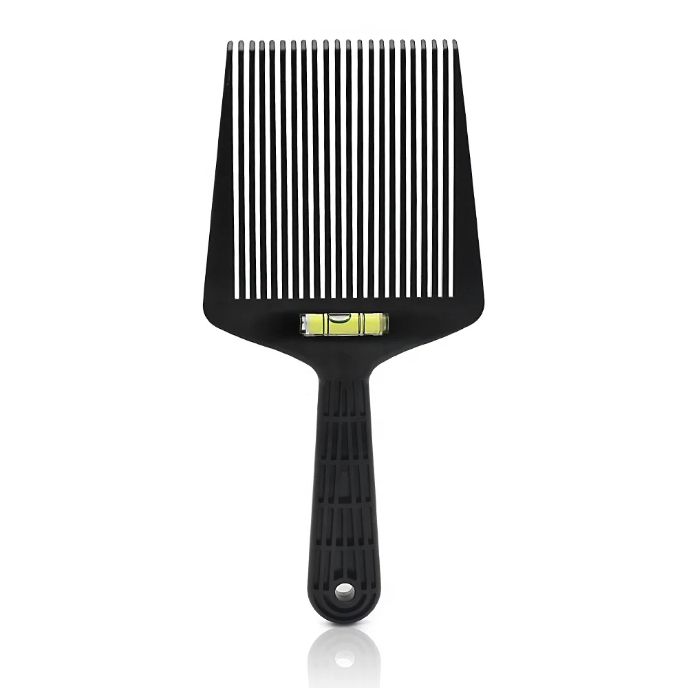 

Black Plastic Wide Tooth Flat Hair Dyeing Comb Bubble Level Barber Hair Trimming Comb Professional Salon Hairstyling Tools