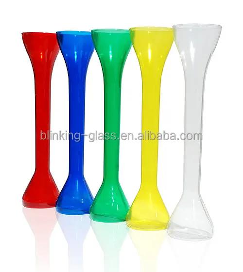 

Wholesale water bottle plastic wine novelty slush cup ice cream drinking yard glass, Transparent, blue, yellow , red ...
