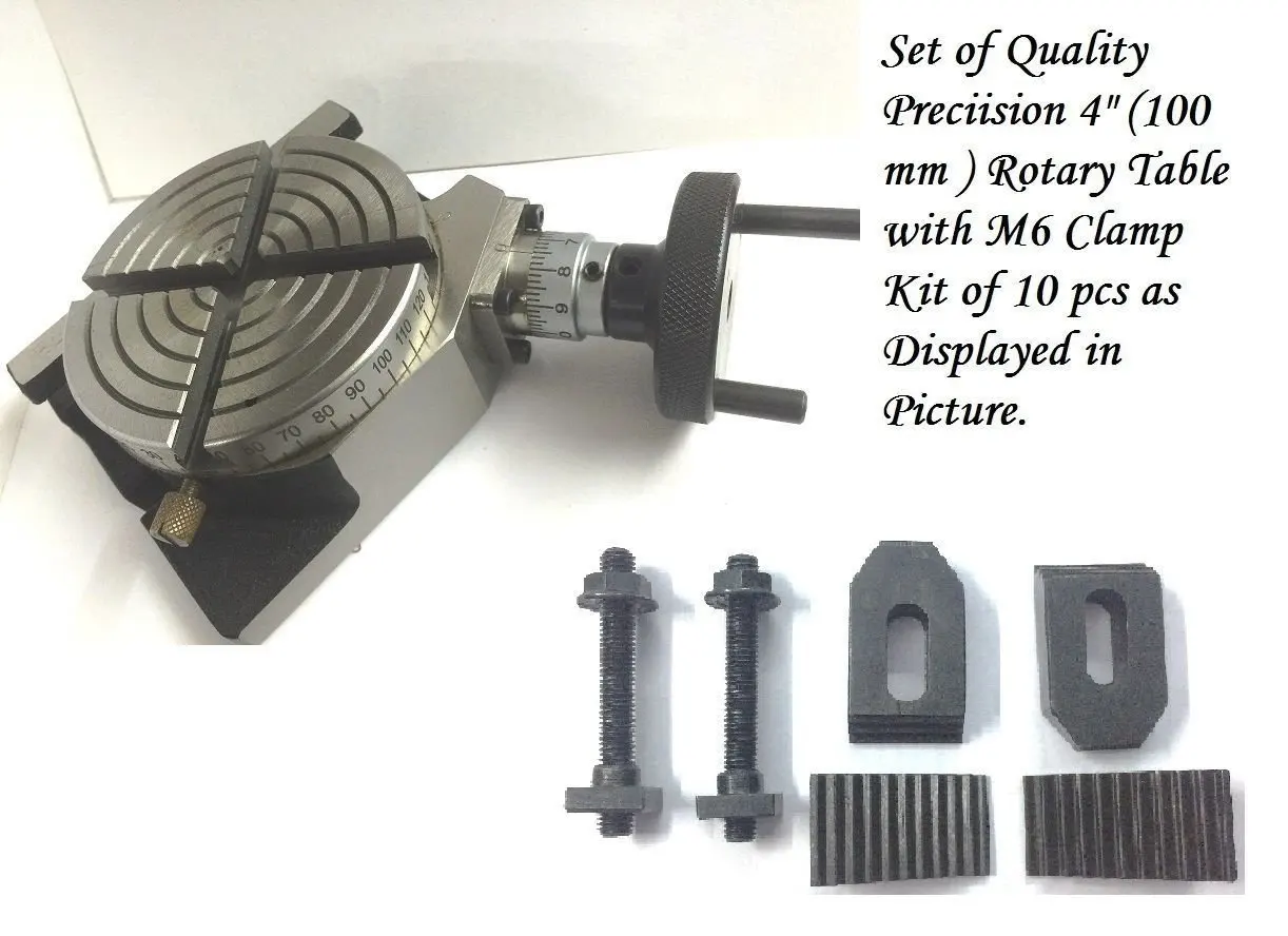 Rotary Table 4/" Inch//100 mm H.V 4slot For Milling Premium Quality