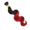 High Quality 3Bundles Body Wave Brazilian Weave Black And Red Ombre Hair