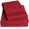 1500 Supreme Collection Extra Soft Twin XL Sheets Set, Burgundy Polyester Bed Sheet Set