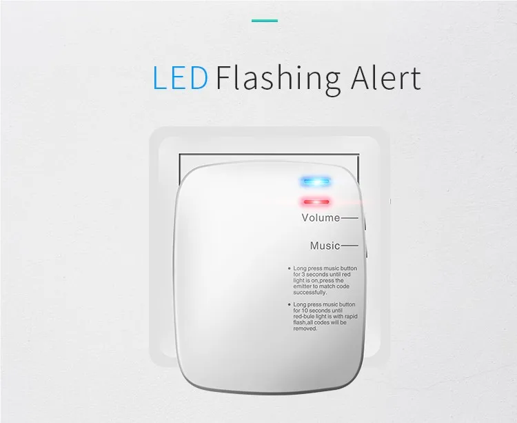 
Wireless 220v doorbell with 1 transmitter 1 receivers US Plug ding dong door bell best wireless doorbell 