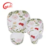 Spring blossom ceramic plates set dinnerware / luxury porcelain 16 pcs dinner set for home