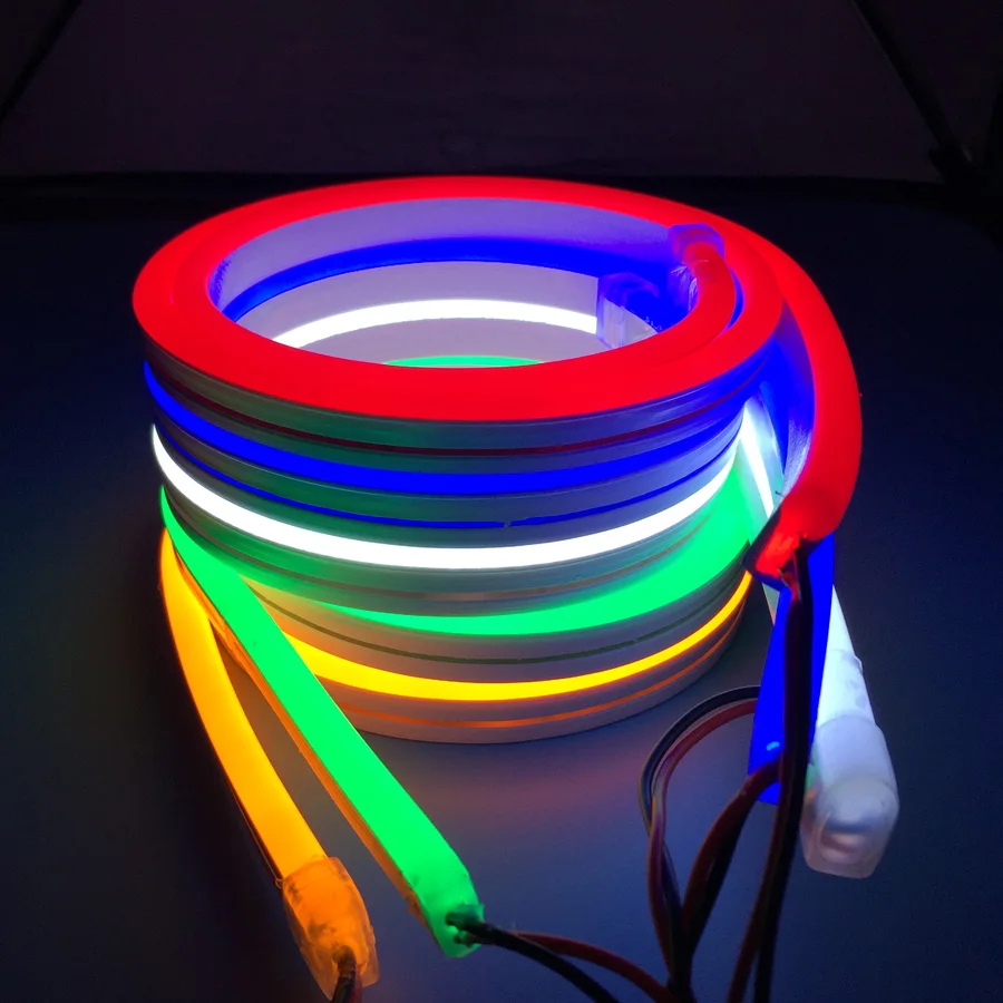 6mm 8mm RGB Waterproof IP67 silicon glue flex LED neon light rope 12v 24v with 3 years warranty