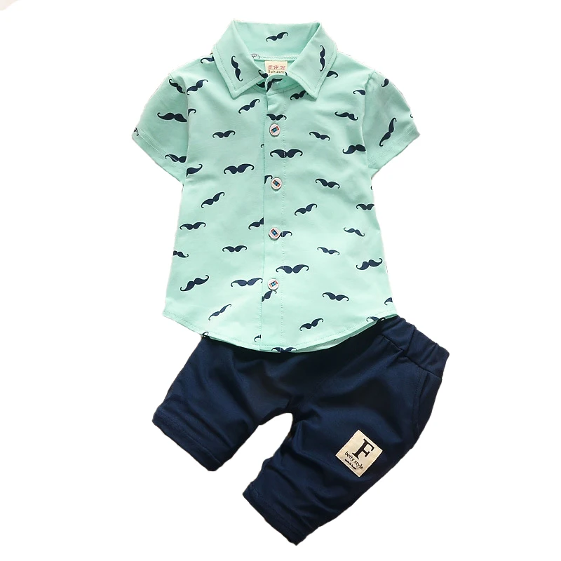 New arrival summer cartoon printed cute printed 2019 wholesales kids clothes baby boy summer clothing sets high quality