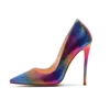 2019 Chaussure Femme Large Size Women Multi-Color Silk Material High Heel Job Shoe Office Lady Sexy Dress Shoes