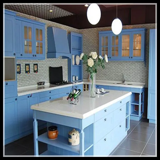 Landelijk type hemel blauwe verf klassieke keuken kast keuken ...