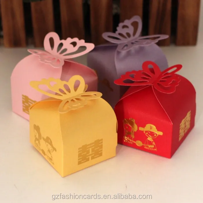 

Hot Selling Custom Printed Candy Paper Gift Boxes Butterfly Shape Paper Wedding Candy Box