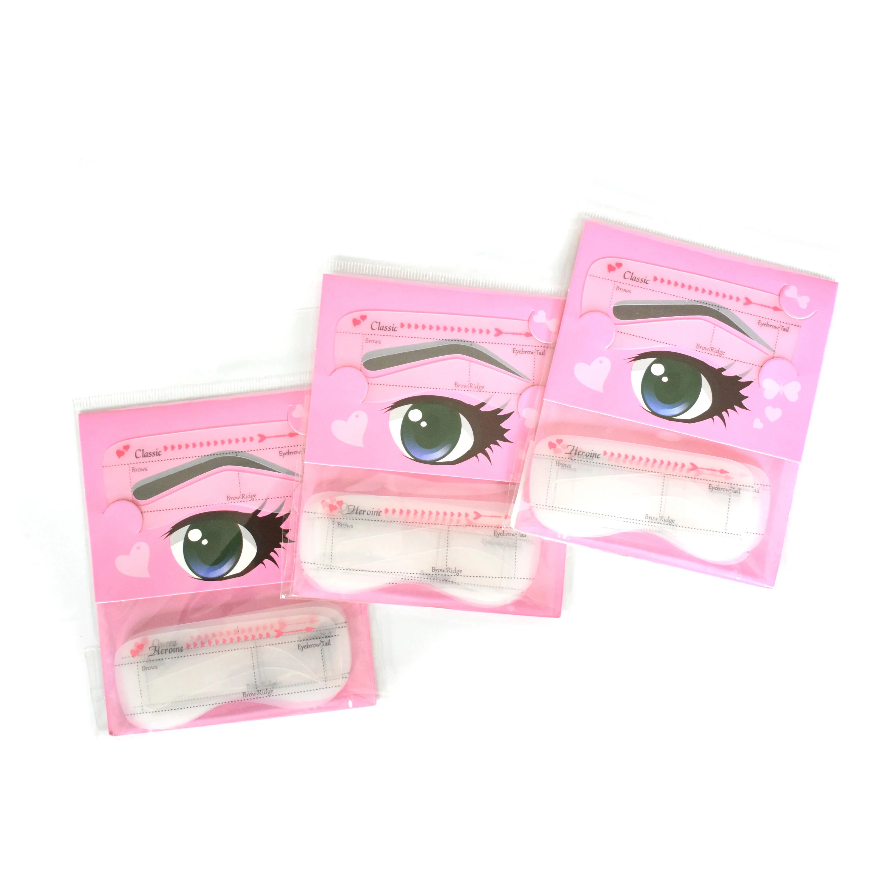 
Small MOQ drawing Eye brow kit wholesale eyebrow 10 shapes stencils high quality hollow eyebrow card beauty makeup tool 