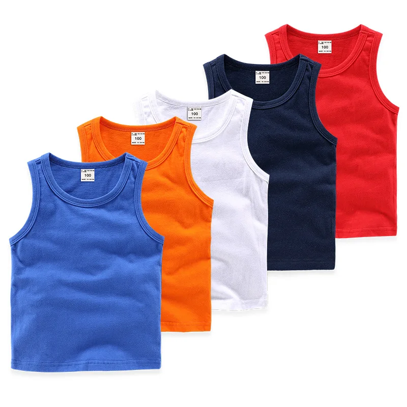 
Korean Cotton Kids Sleeveless Vests Tops 
