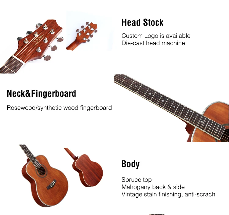 Quality Travel Acoustic Guitar,Small Guitar,Stringed Musical Instrument