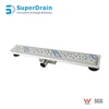 Best quality linear channel drain with stainless steel grate cover side outlet flexible long floor drains