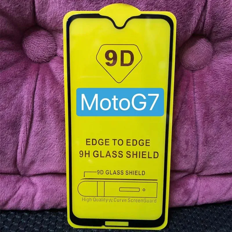 

9D 5D 6D Full Glue Full Cover Tempered Glass Screen Protector For Motorola Moto G7 Power, Black