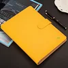 Different color PU leather 6 ring binder with snap closure notebook