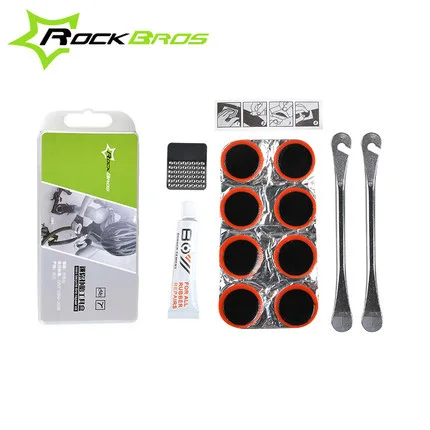 

ROCKBROS Portable Mini Bike Bicycle Tyre Repair Tool Kit Tyre Patch, Black