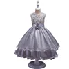 Elegant Beading European style Girls Evening Party Gown Dress Ruffled Embroidery Wedding Girls Dress L428