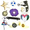 wholesale and custom made logo metal label tag like star heart shaped anime dancing emoji flower cheap pin button