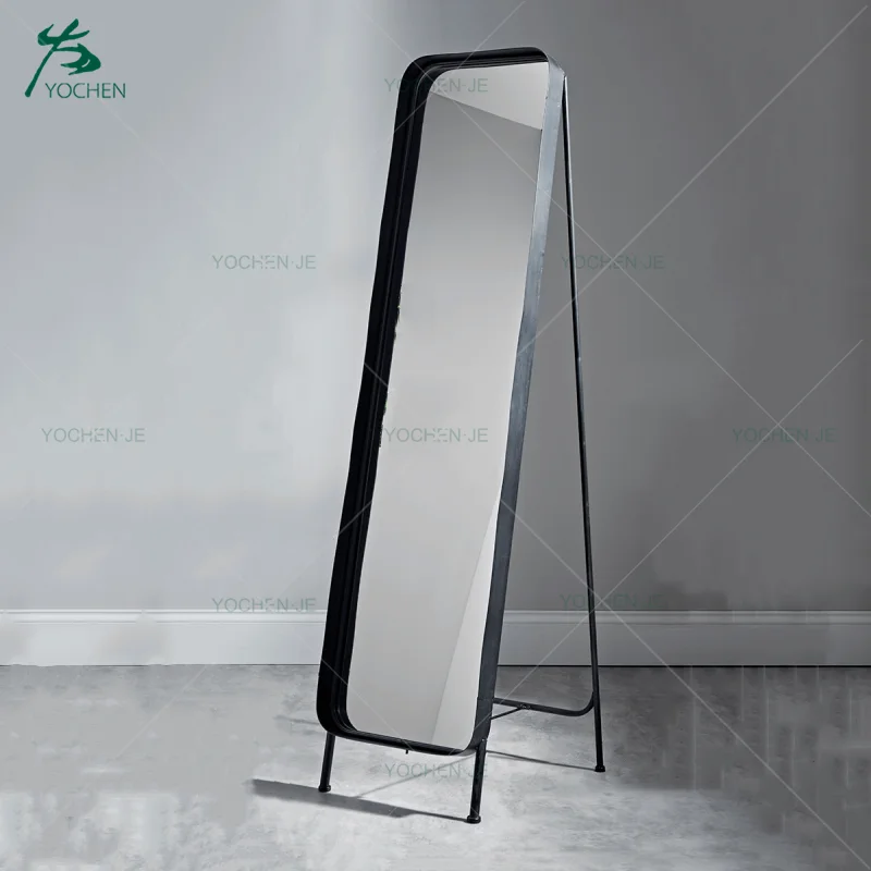 Black Metal Framed Floor Standing Mirror Full Length Dressing Room Mirror Buy Full Length