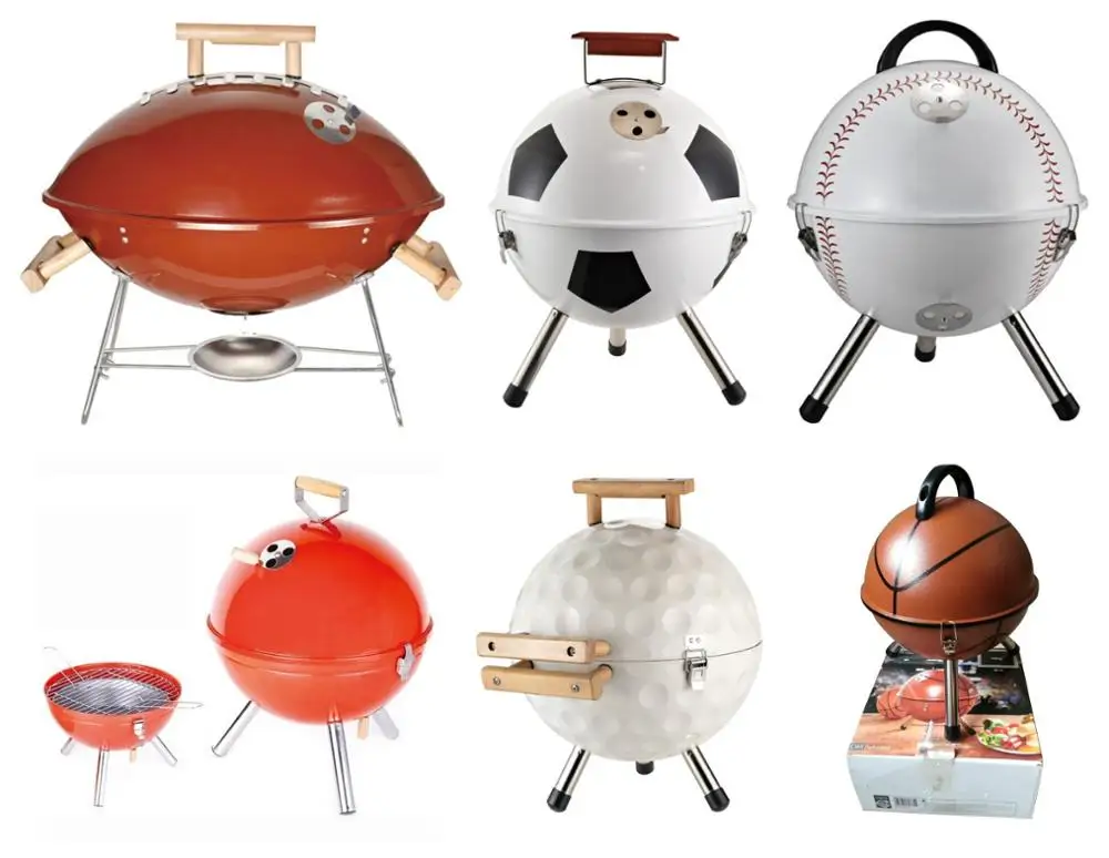 Churrasuqeira Quality Portable Charcoal Barbecue Grill Football Ball