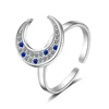 wholesale custom brand moon shape open rings simple daily women jewelry