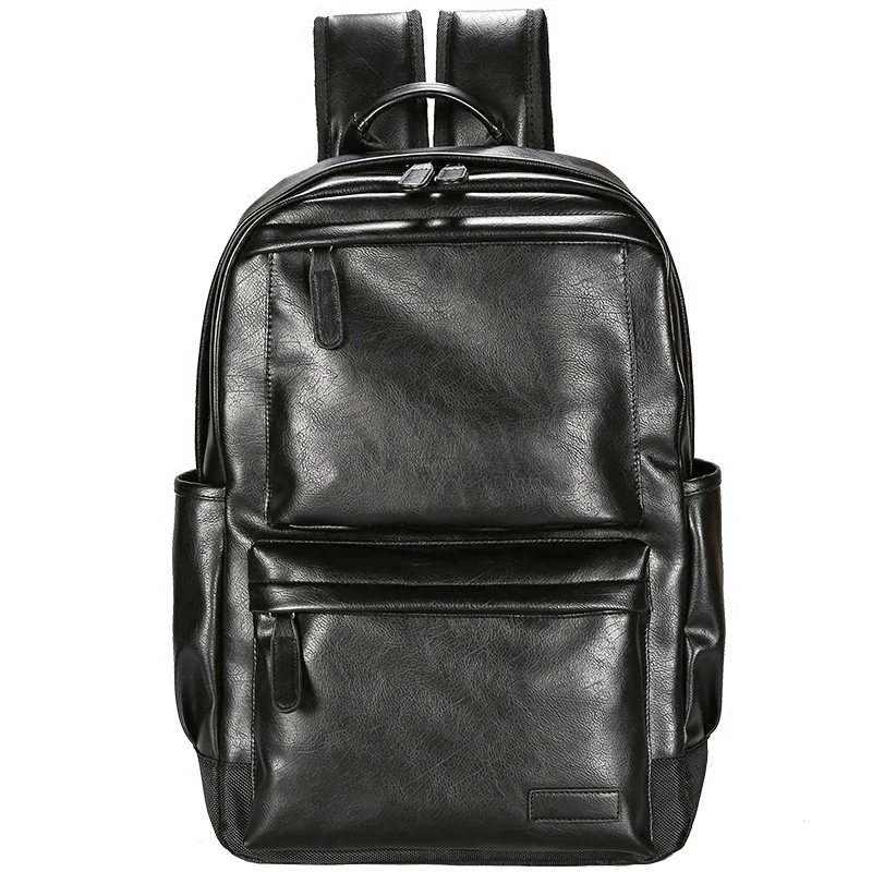 

2021 Leather High Quality Youth Travel Brown Leather Backpack Men Laptop Business backpack mochila Shoulder Bag, Black and customized
