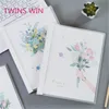 Promotion products custom size transparent plastic cover loose-leaf notebook with flower printing 1498