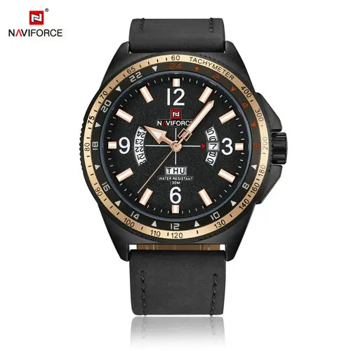 

2018 NAVIFORCE 9103 Mens Quartz Luxury Sport Watches Leather Strap Military Man Wrist Watch Relojes Hombre, 5 color for you choose