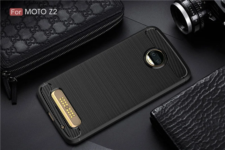 2017 New Arrival Carbon Fiber Tpu case for Motorola Moto Z2 brushed tpu soft cover for Motorola Moto Z2