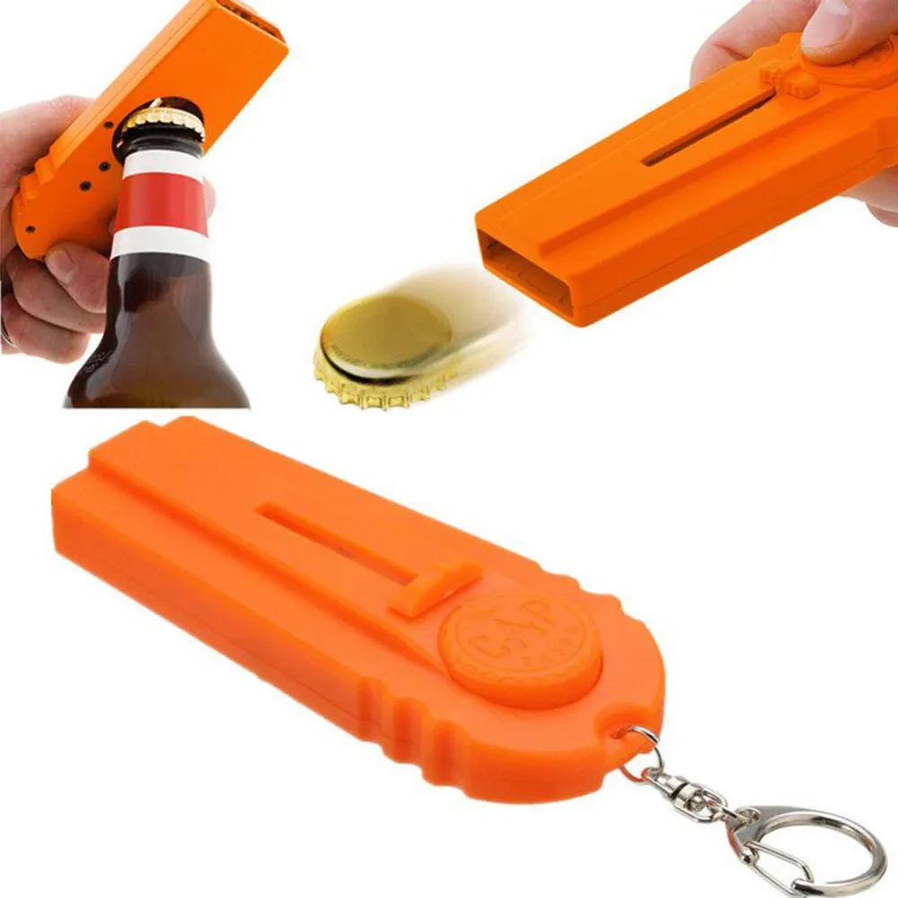 

Portable Flying Cap Beer Drink Bottle Opener Opening Cap Launcher Top Shooter Gun kitchen Cooking Tool