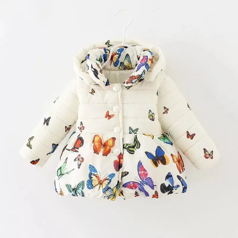 

Wholesale Child outwear AOP padding winter jacket for 2-5years with Hood for gril