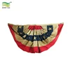 beautiful tea stained USA cotton tea pleated fan flag