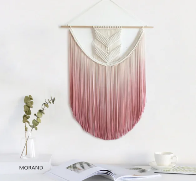 

100% Hand-knitted Nordic Tapestry Soft Home Accessories Macrame Wall Hanging, As picture;or customized