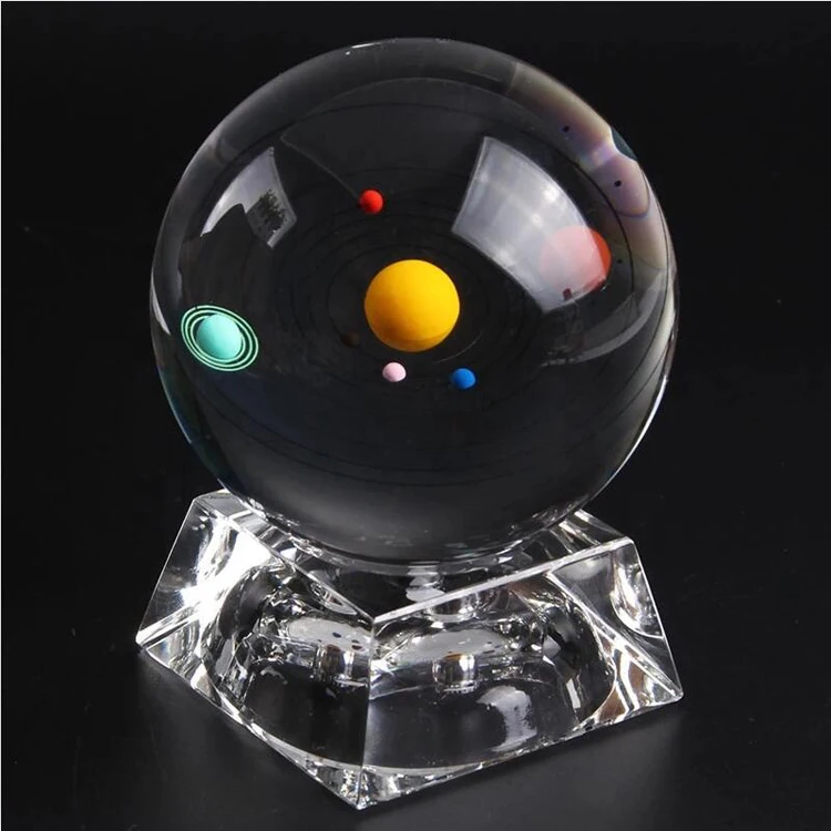 Celestial 3d Solar System Crystal Glass Ball With Led Lighting Base For Souvenir Gifts Wholesale Buy Hot Selling Glass Crystal Ballcrystal Ball For