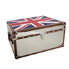 union jack design fabric storage trunk ,antique table trunk