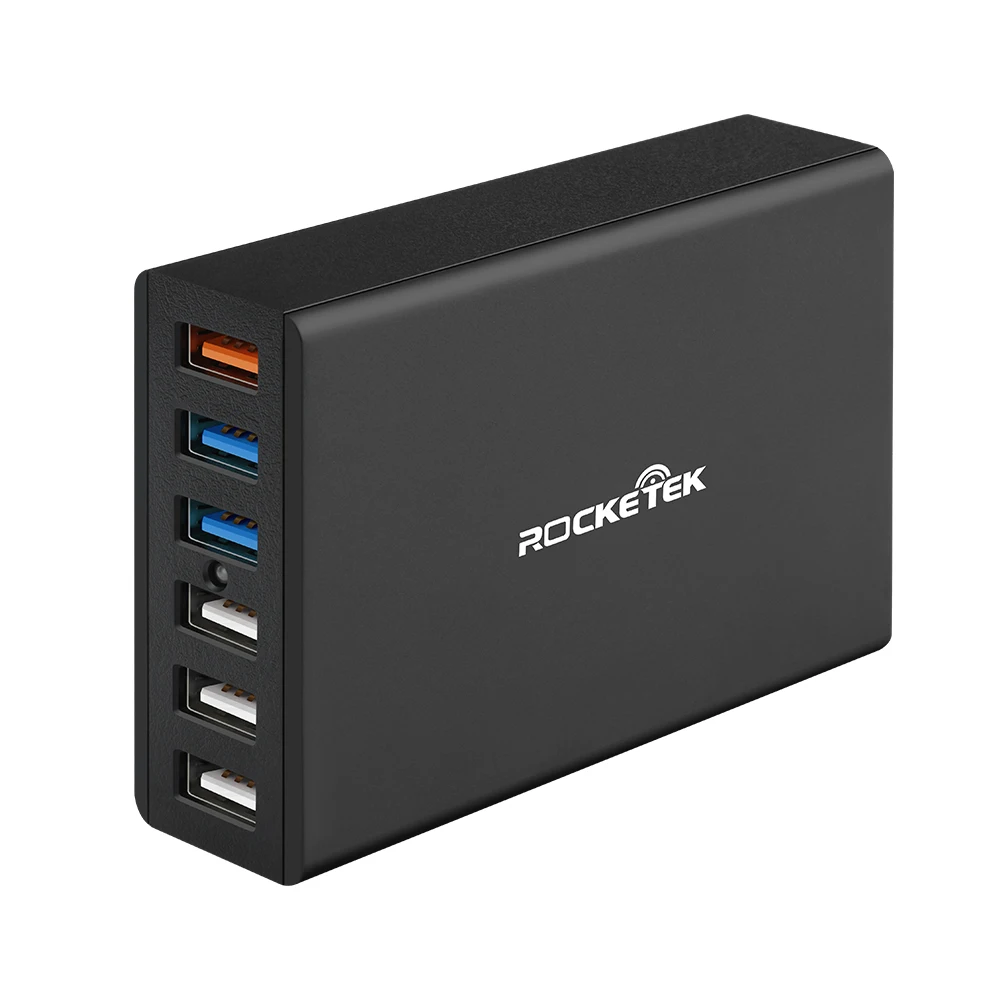 Rocketek New Products Multi Port usb wall charger fast Charger 6 usb charging port for home and travel