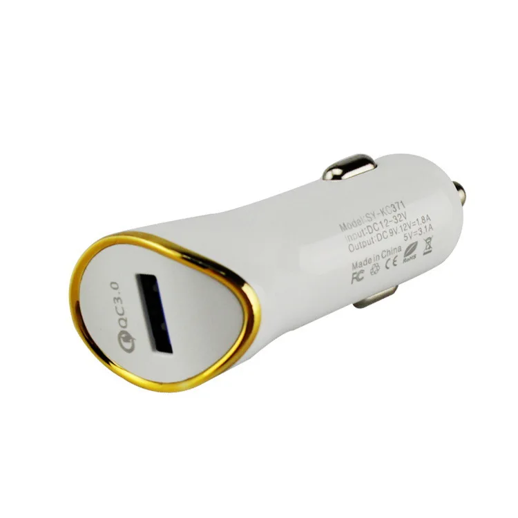 

2018 Hot Sale 5V 1A 2.1A 3.1A single USB dual USB car charger smartphone usb power adapter for iPhone 8 iPhone X, Black white