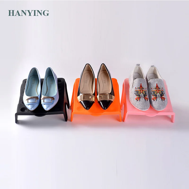 

2018 Shoe Slots Organizer Space Saver Storage Solution Double Plastic Slot Holder For High Heels, Sneakers, And Sandal, Yellow,blue and so on