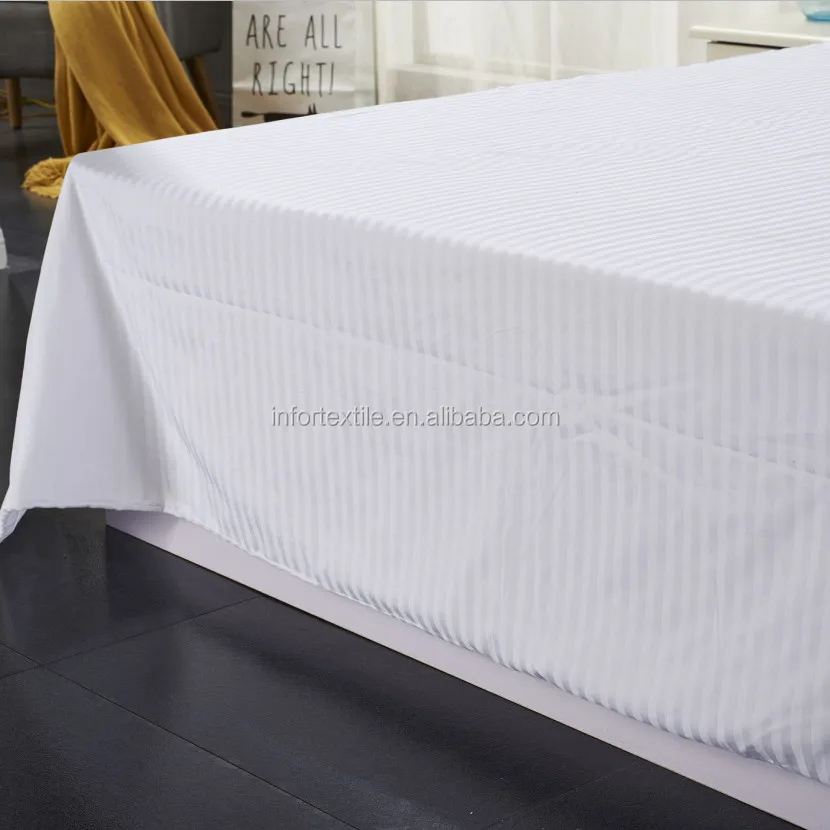 Factory  white color queen size  poly cotton cheap hotel bed linen