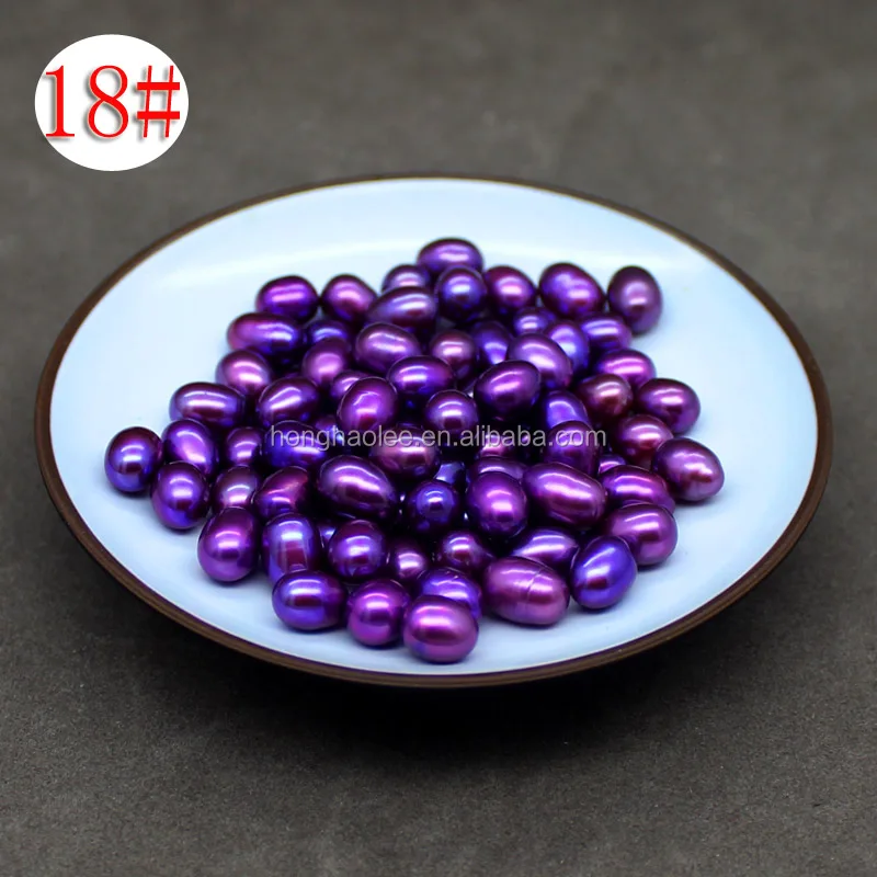

Wholesale 3A High-Quality Natural Freshwater Oval #18 deep purple Loose Pearl