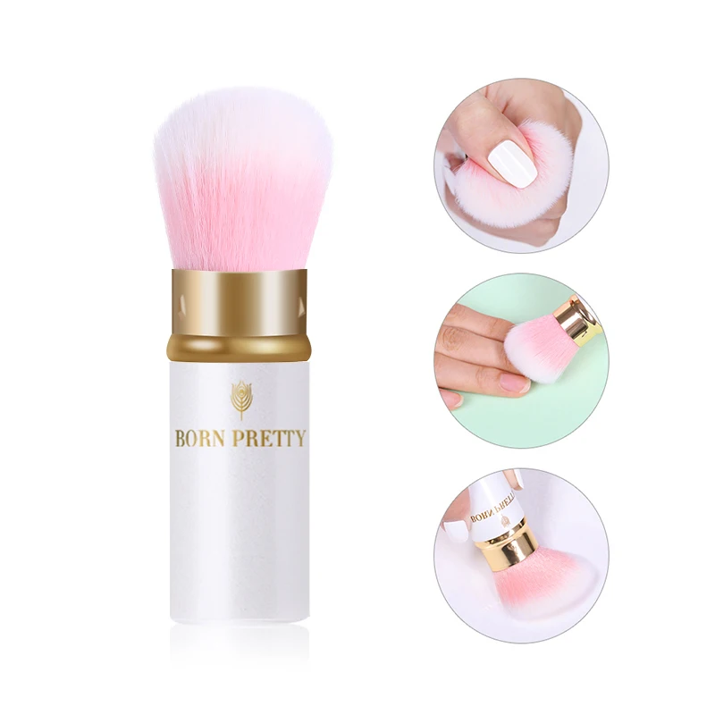 

BORN PRETTY Retractable Gradient UV Gel Powder Remover Brush Nail Care Tool Nail Cleaning Brush, Pink
