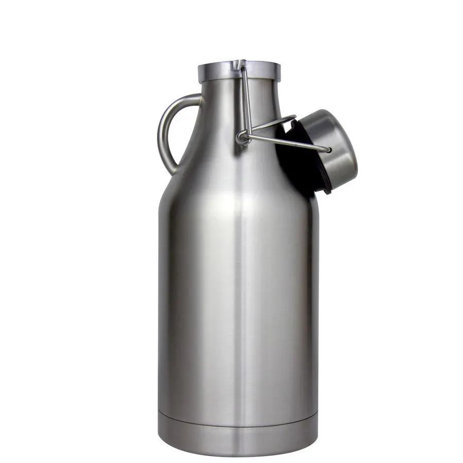 

Double wall vaccum insulated Stainless Steel Beer 32 oz Growler, Silver