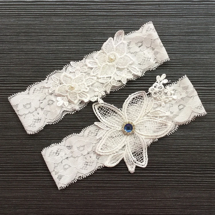Handmade Lace Rhinestones Embroidery Wedding Bridal Garter Belt Buy