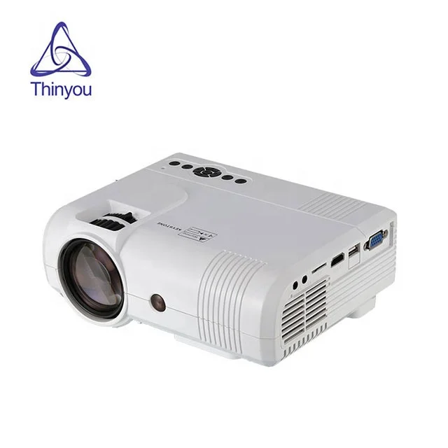 

Thinyou Mini Portable LCD Projector HDMI USB VGA AV SD Multimedia Interfaces Max 1080P Movie Home Cinema, White and black