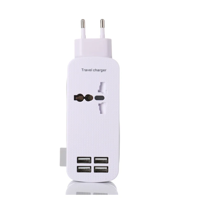 

Universal Multi 4Usb Wall Super Adapter Low Price Mobile Charger In China for Laptop and Cellph, Black white blue green pink