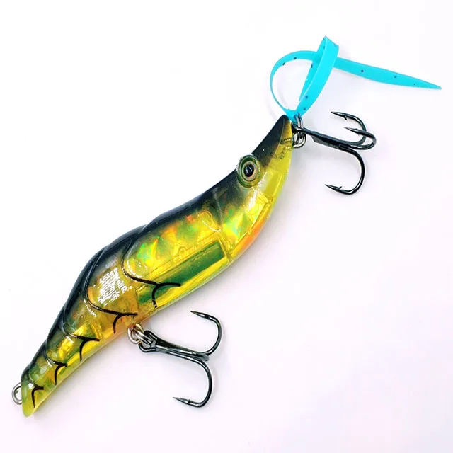 

Color Multi Jointed Fishing Lure Shrimp Hard Bait Fishing Tackle with 2 Treble Hooks, N/a