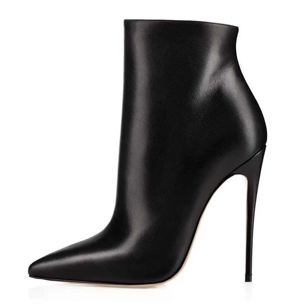 

Classical Elegant Large size Pointed Toe Pu Leather High Heels Stiletto Sexy Women Ankle Boots