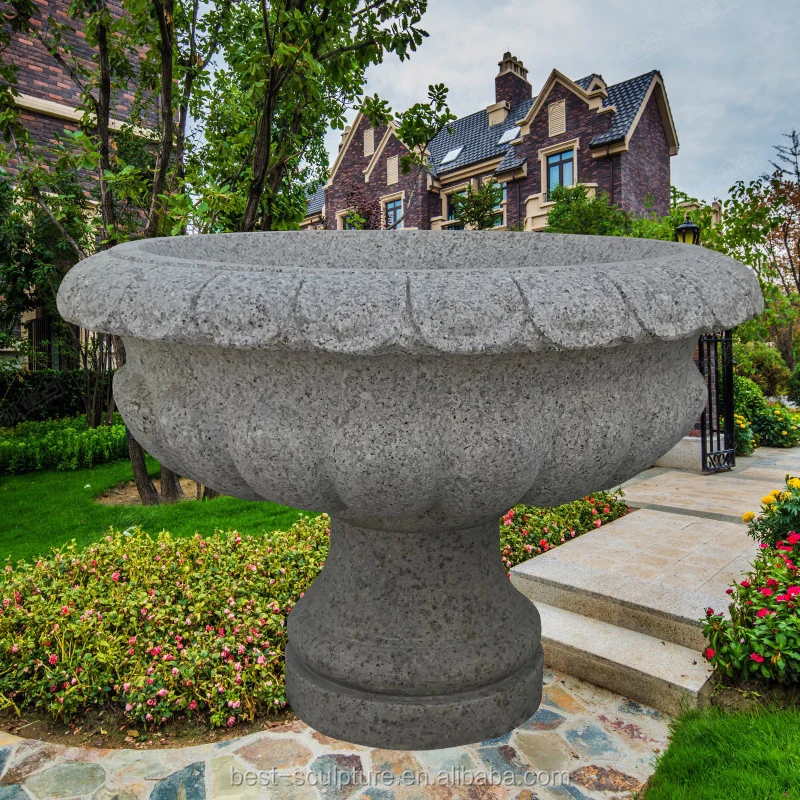 Outdoor Garden Natural Stone European Style Flower Pot Landscape