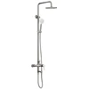 8" round rain fall single function hand shower screw handle expose shower system SS 304 adjustable height NSF